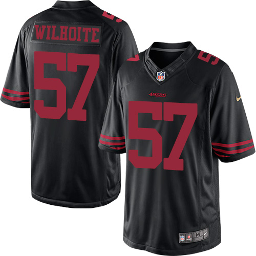 Youth Elite Michael Wilhoite Nike Jersey Black Alternate - #57 NFL San Francisco 49ers